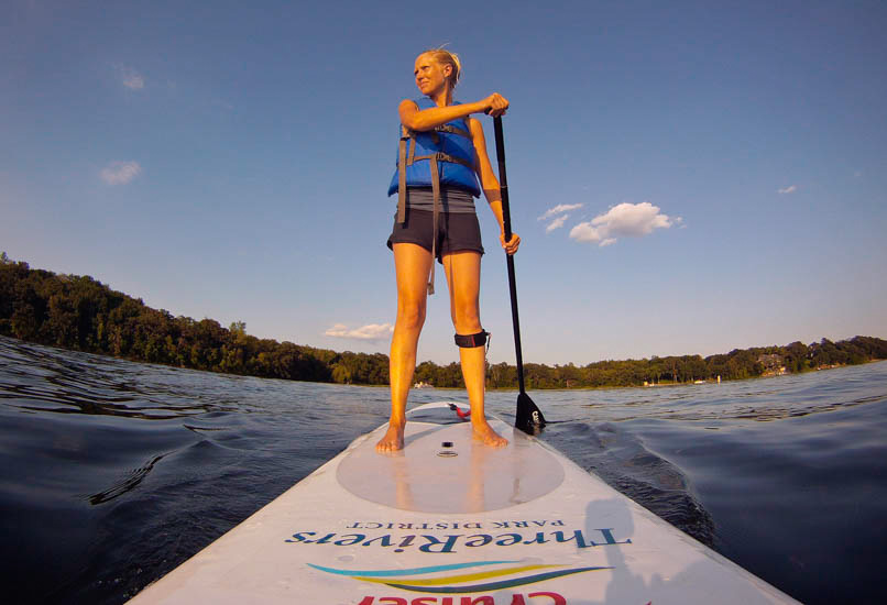 Woman on paddleboard
