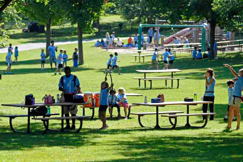 Children in picnic area
