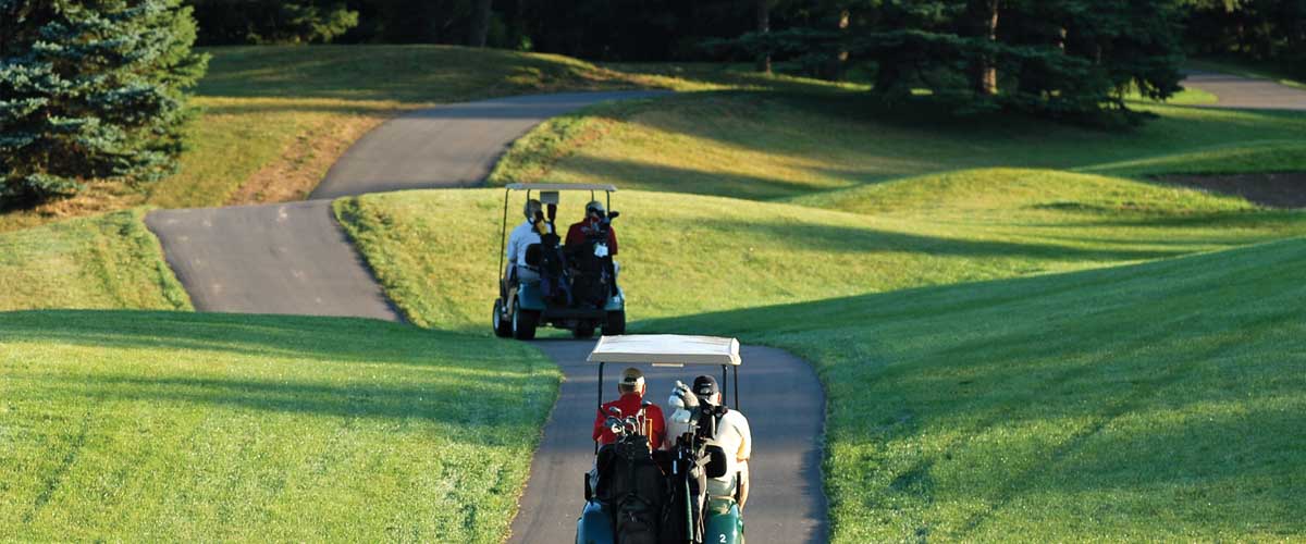 golf carts on path