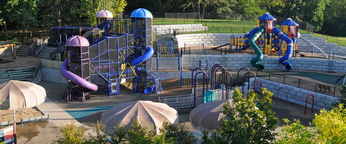 Play Area with slides and climbing structures