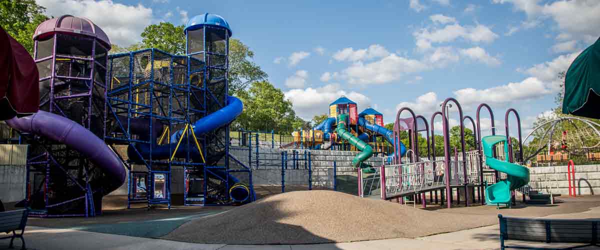 play area with slides