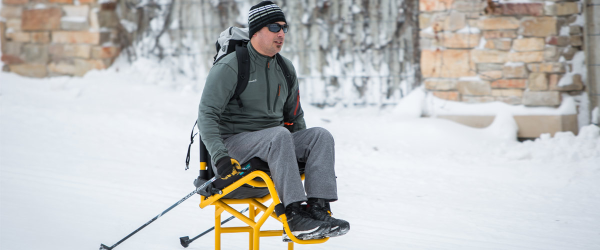 Man using a sit-ski