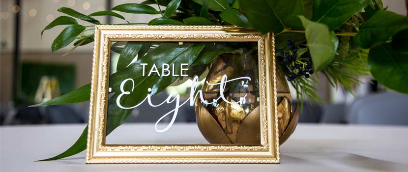 A table number set out for a wedding.