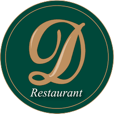 Dangerfield's Restaurant, golden cursive "D" on green circular field 
