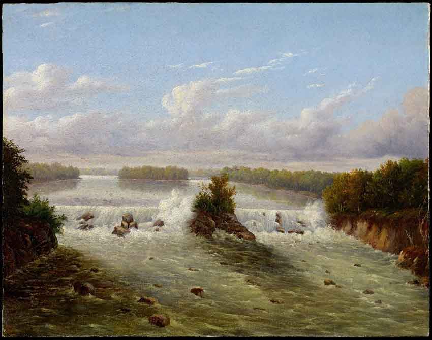painting of the falls from 1848 by Seth Eastman