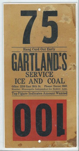 example of an ice and coal hang card to request ice delivery