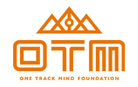 Orange and white one track mind logo.
